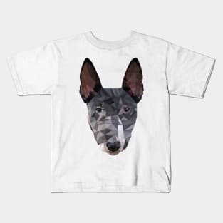 Low Poly Dog Bullterrier Pet Great Britain Art Kids T-Shirt